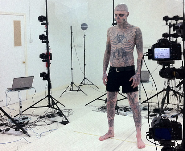 Zombie Boy and a crew of make up artists.