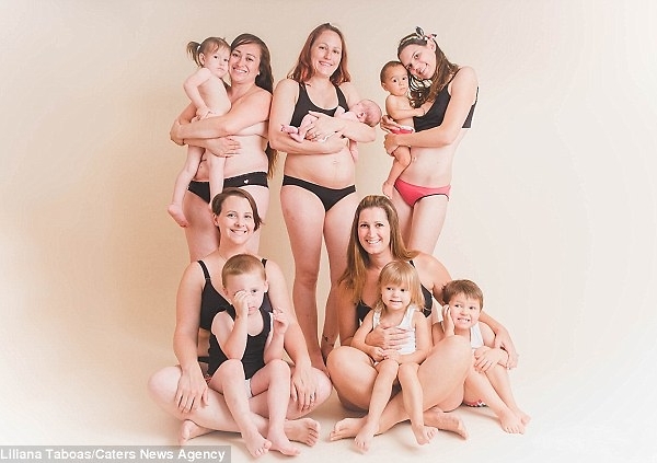 Stunning portraits of mothers posing with their babies and proudly baring their postpartum bodies.