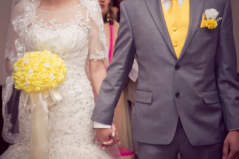 Bride & Groom about to make their grand entrance