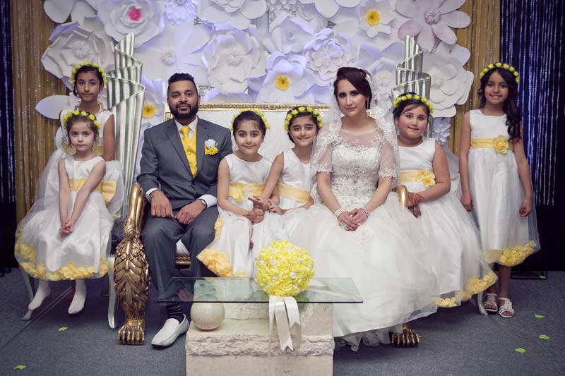 Bride & Groom with Flowergirls